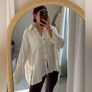 Free People We The Free Cardiff Cotton Gauze Button-Up Shirt